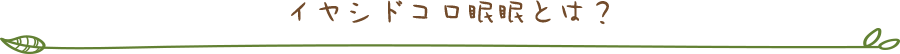 イヤシドコロ眠眠とは